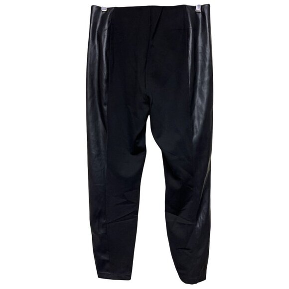 NEW! Marc New York Women's Black Pull-On Pant Faux Leather Side Panel Medium - Picture 5 of 12